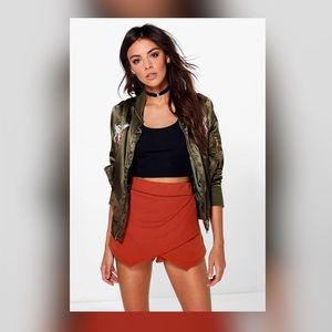 Boohoo Wrap Front Ponte Skort